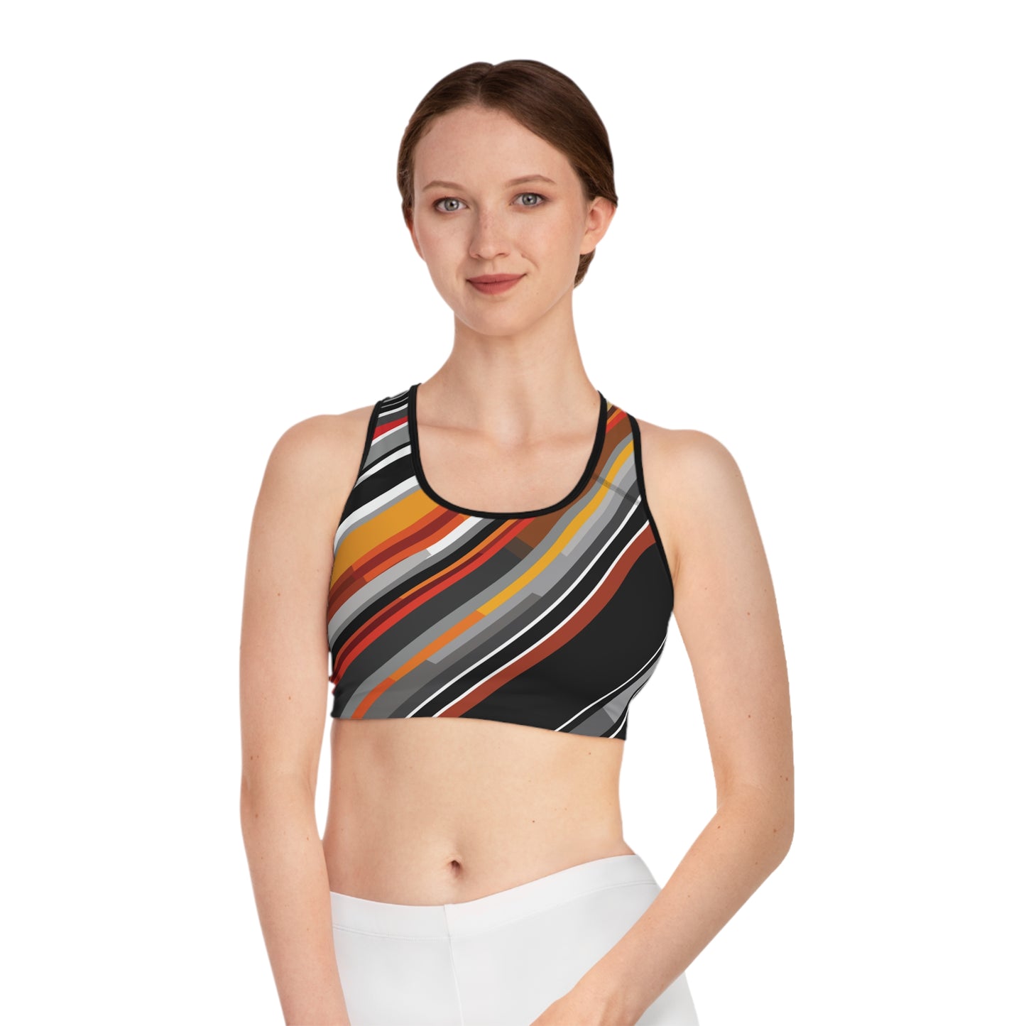 Sports Bra with Stripes and Lines