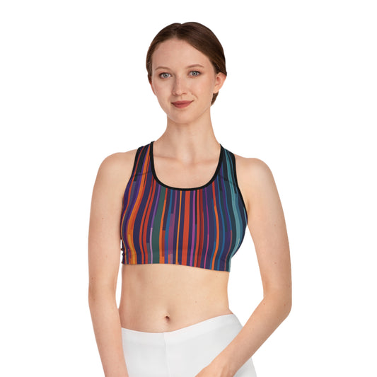 Sports Bra with Stripes and Lines