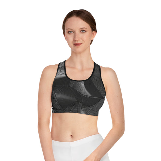 Soutien-gorge de sport en noir et blanc