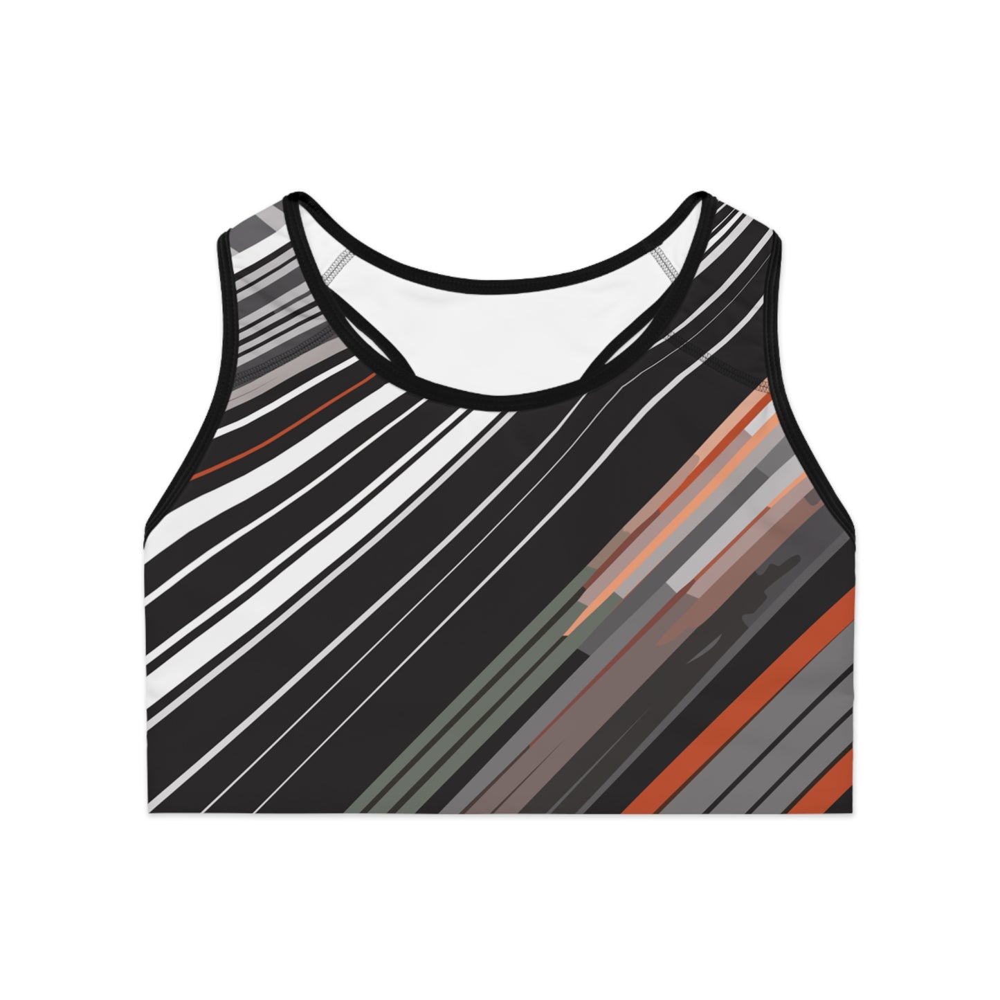 Sports Bra with Stripes and Lines