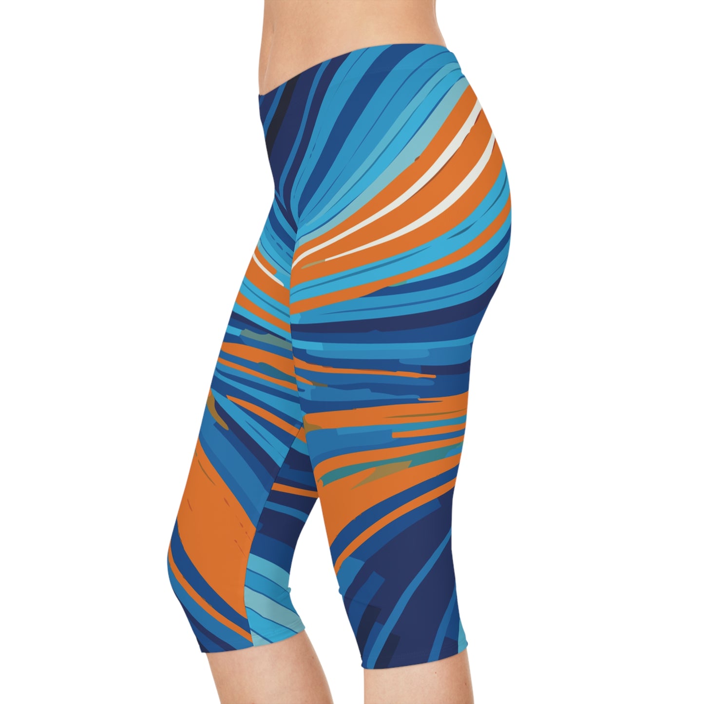 Capri-Leggings mit abstraktem Print