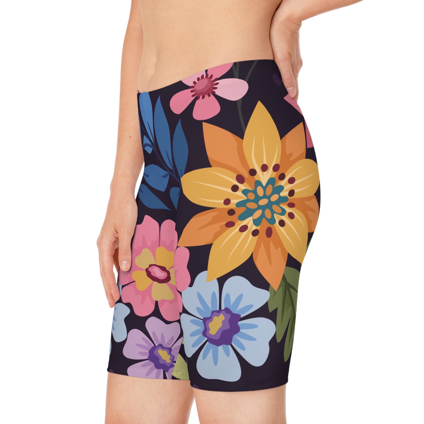 Short cycliste à imprimé floral