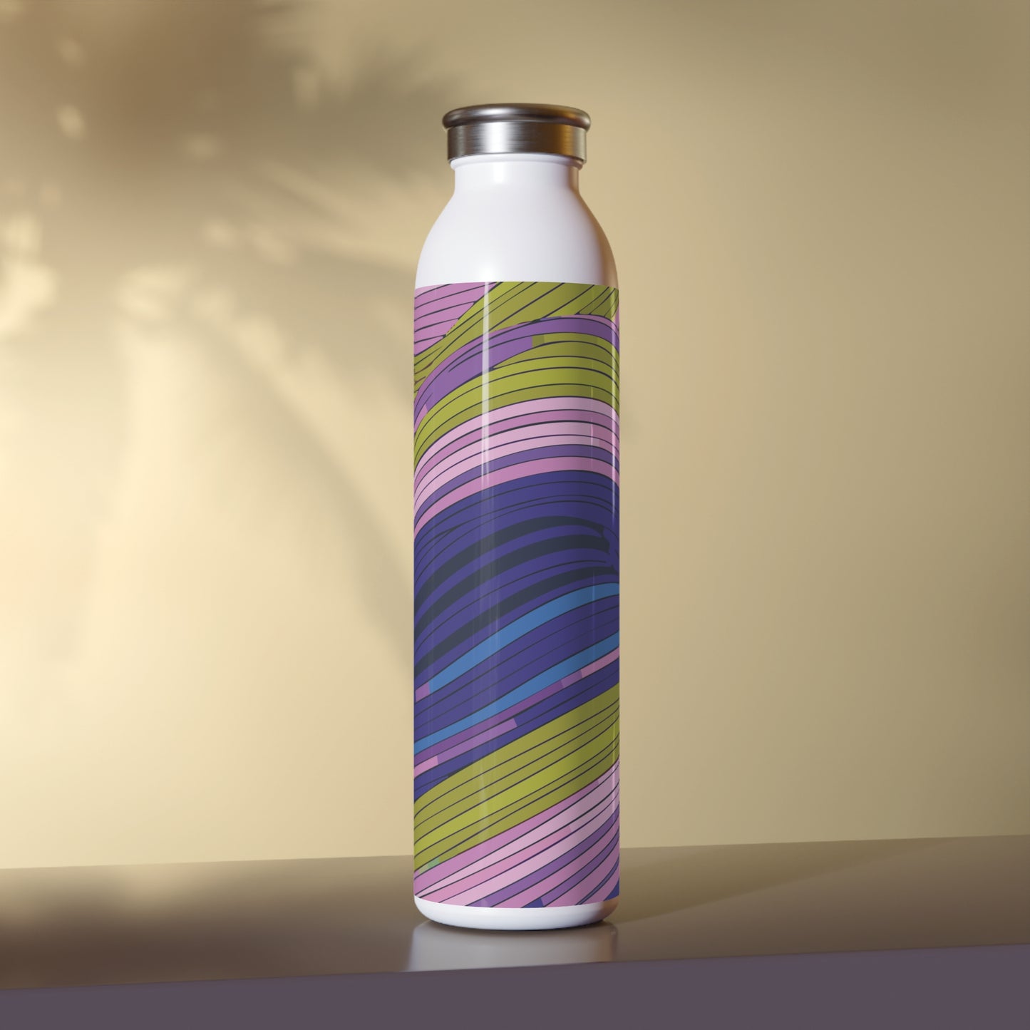 Vibrant Slim Water Bottle - Colorful Design for Active Lifestyles, 20oz