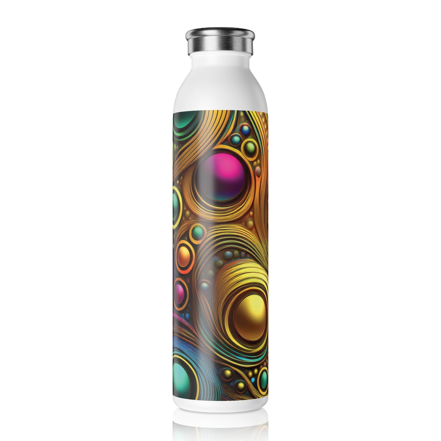 Vibrant Slim Water Bottle - Colorful Design for Active Lifestyles, 20oz