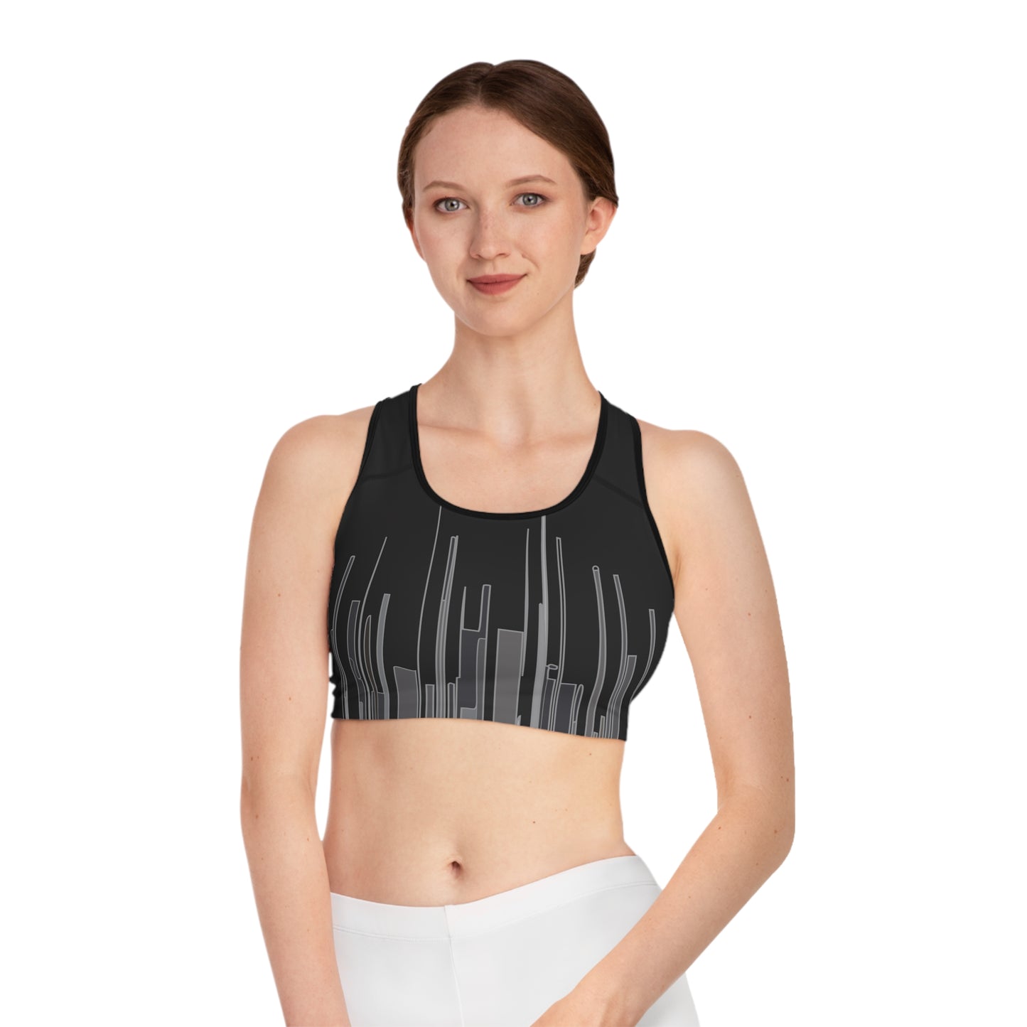 Sports Bra with Stripes and Lines