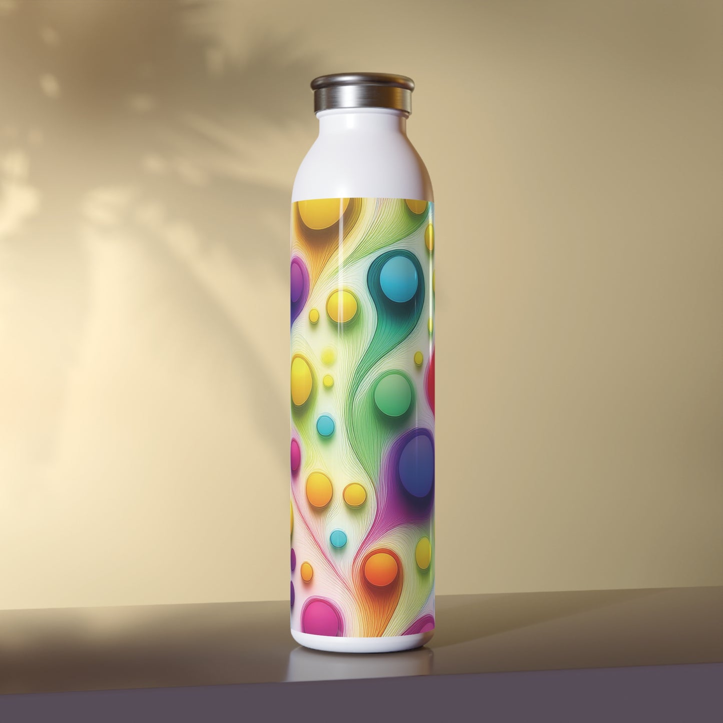 Vibrant Slim Water Bottle - Colorful Design for Active Lifestyles, 20oz