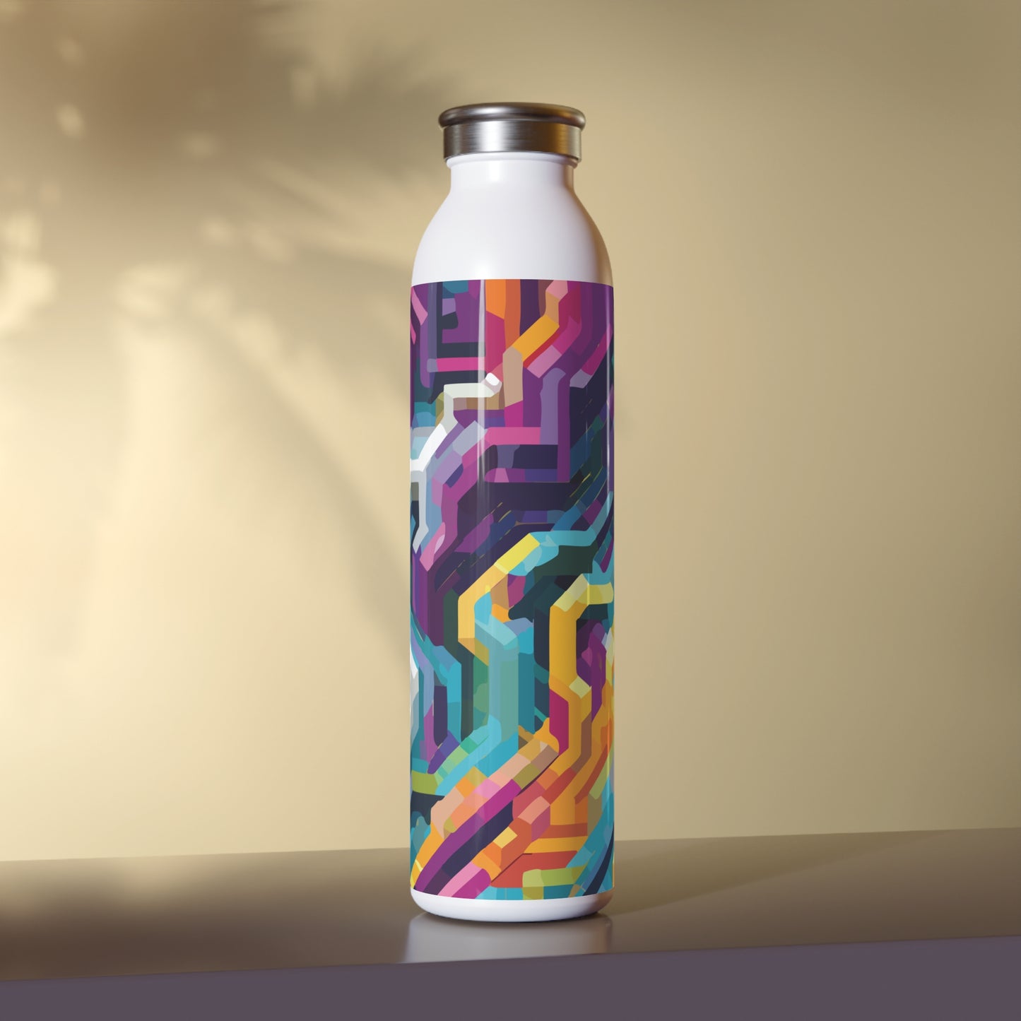 Vibrant Slim Water Bottle - Colorful Design for Active Lifestyles, 20oz