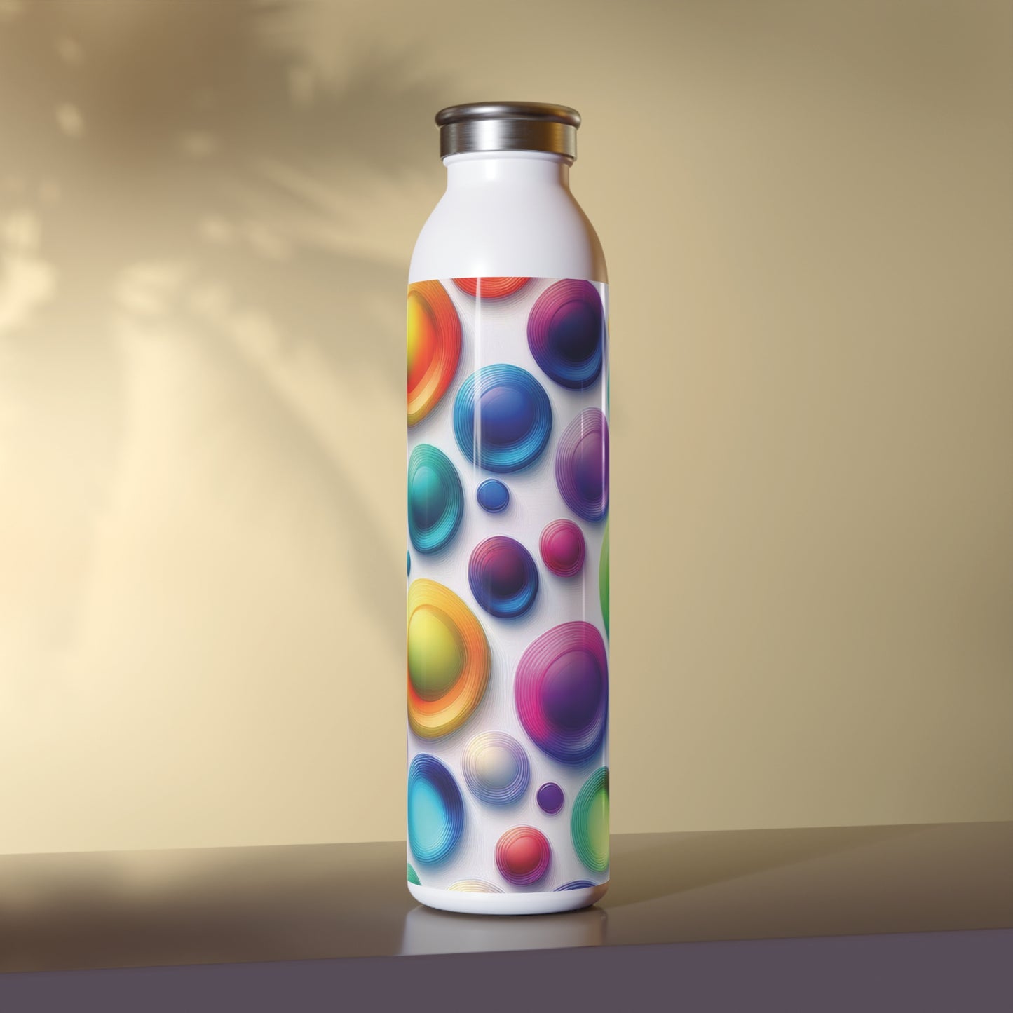 Vibrant Slim Water Bottle - Colorful Design for Active Lifestyles, 20oz