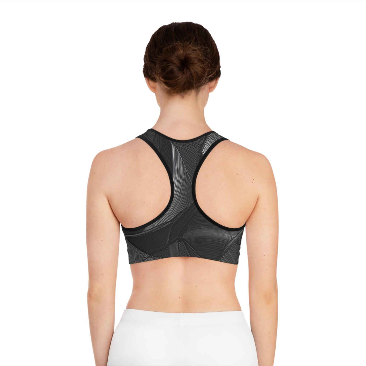 Soutien-gorge de sport en noir et blanc