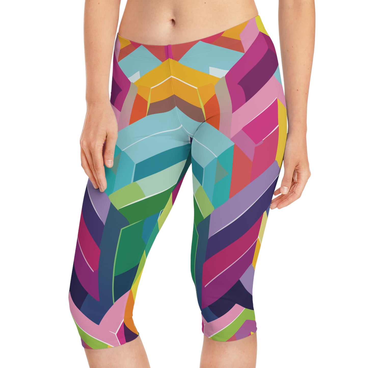 Capri-Leggings mit abstraktem Print