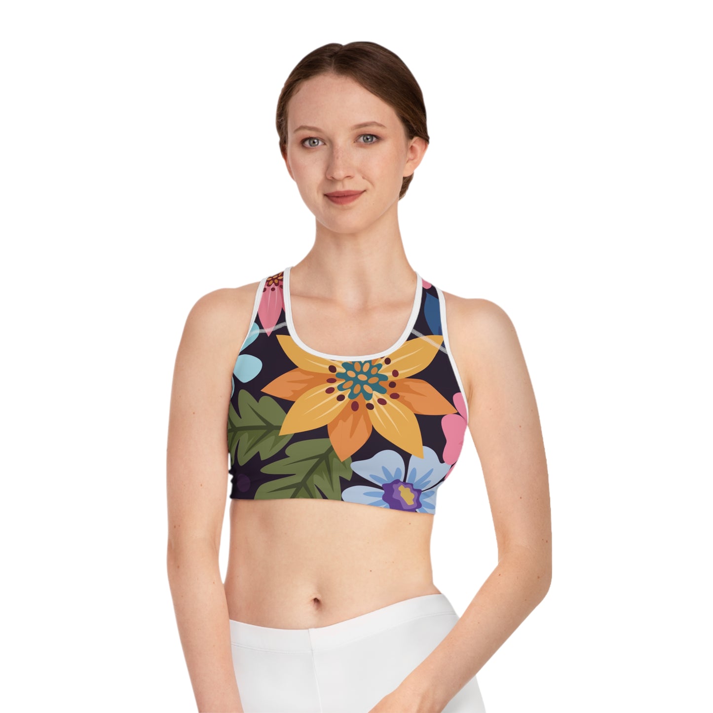 Soutien-gorge de sport à imprimé floral