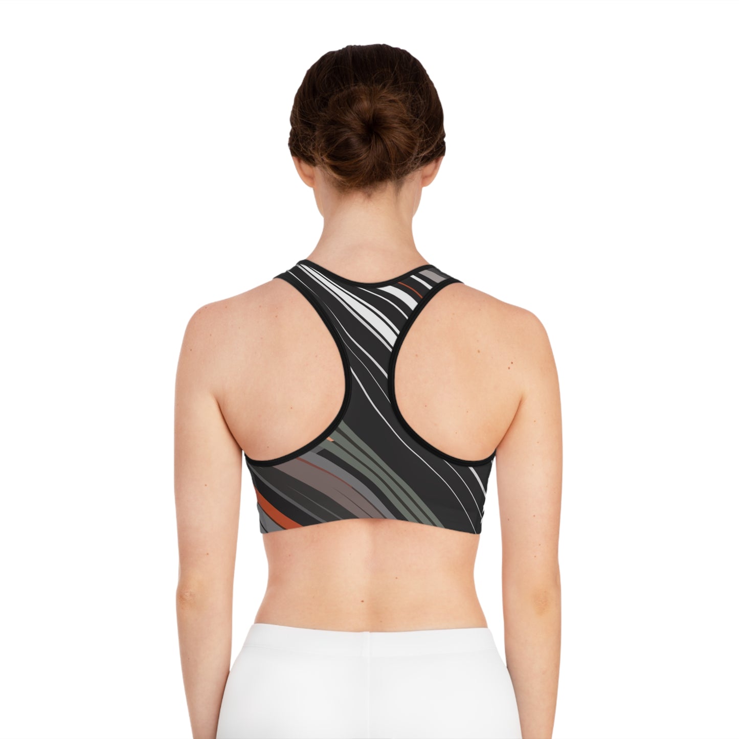 Sports Bra with Stripes and Lines