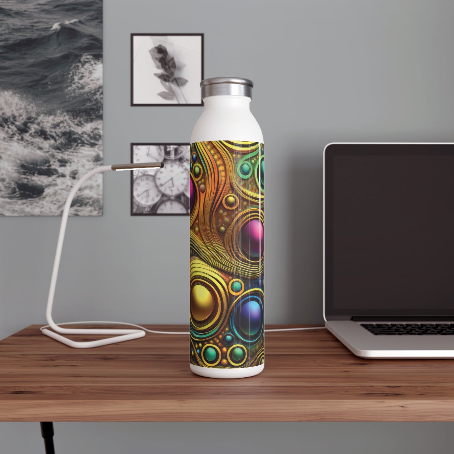 Vibrant Slim Water Bottle - Colorful Design for Active Lifestyles, 20oz