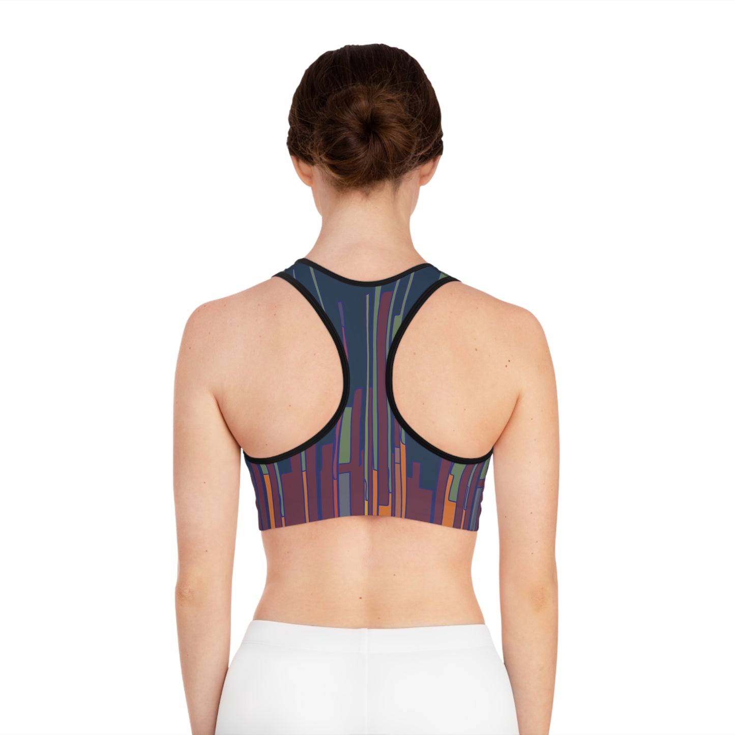 Sports Bra with Stripes and Lines