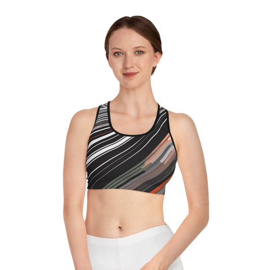 Sports Bra with Stripes and Lines