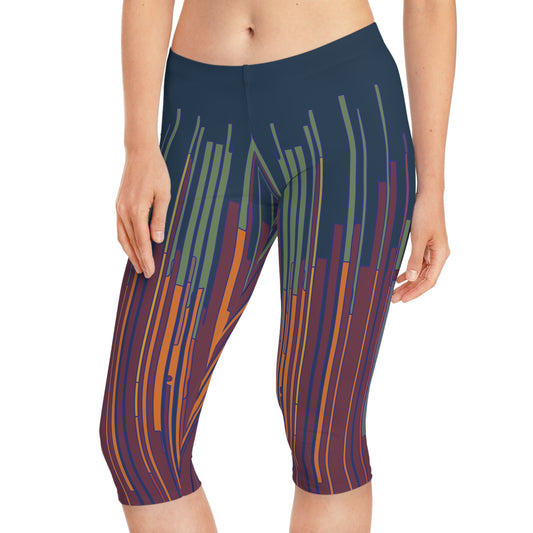 Capri leggings with Stripes and Lines