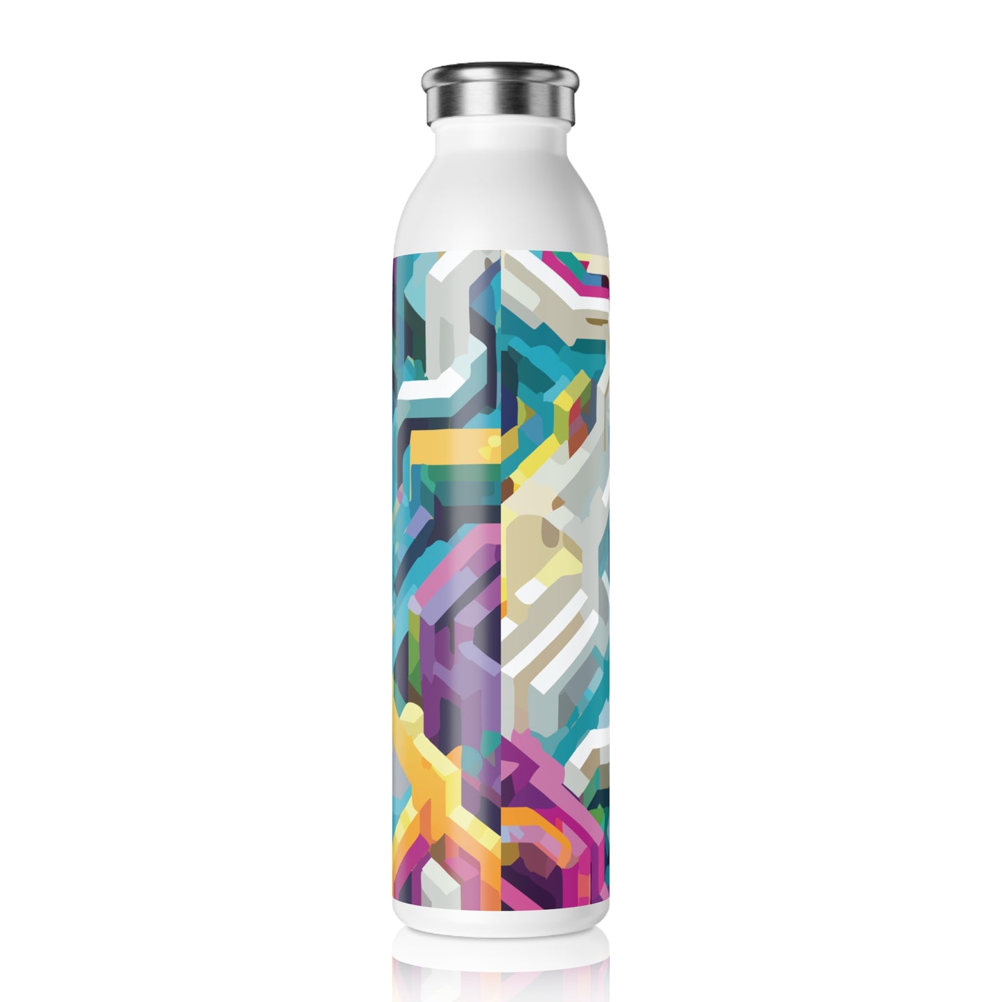 Vibrant Slim Water Bottle - Colorful Design for Active Lifestyles, 20oz