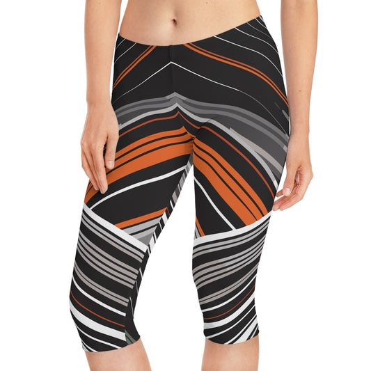 Capri leggings with Stripes and Lines