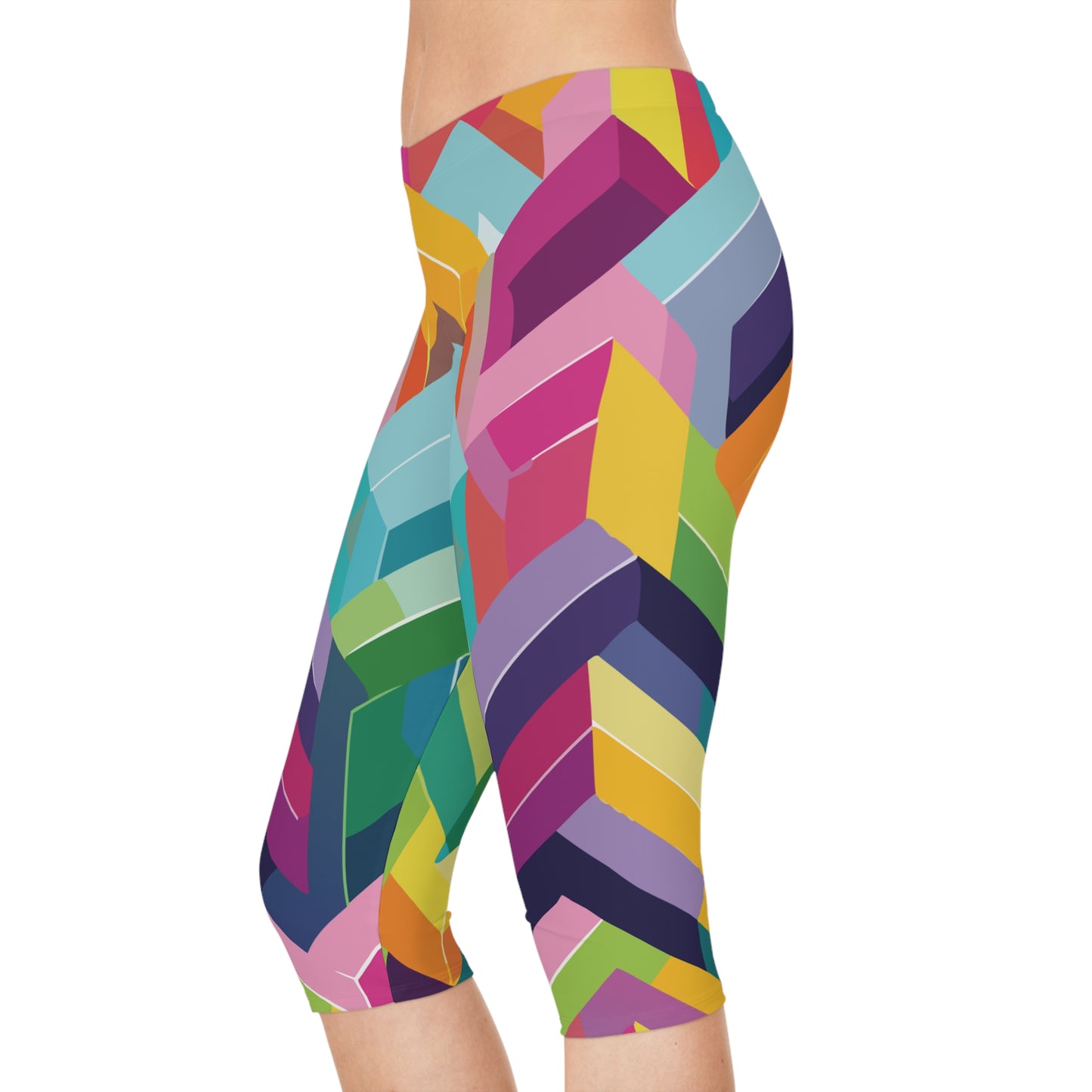 Capri-Leggings mit abstraktem Print