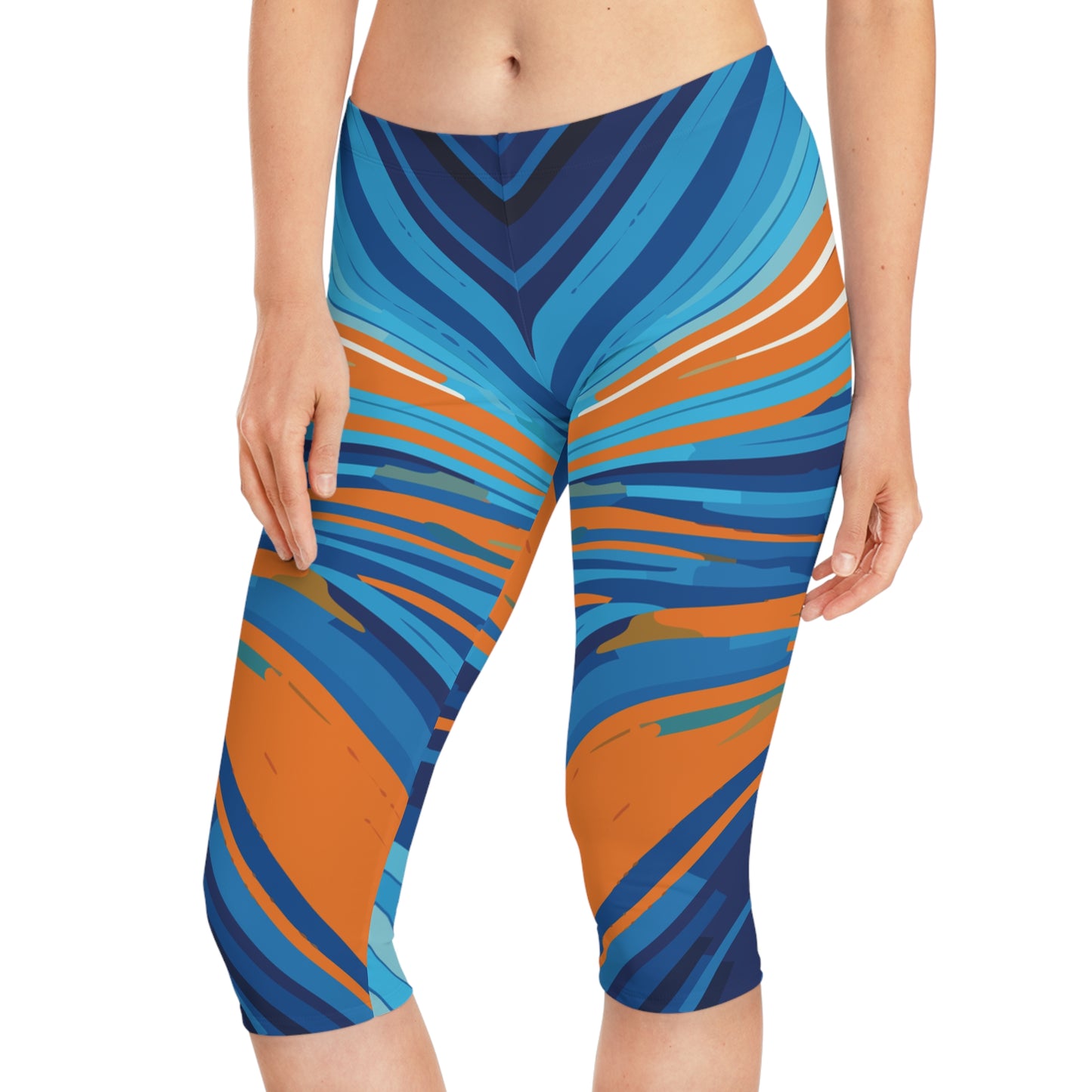 Capri-Leggings mit abstraktem Print