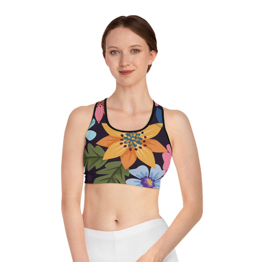 Soutien-gorge de sport à imprimé floral