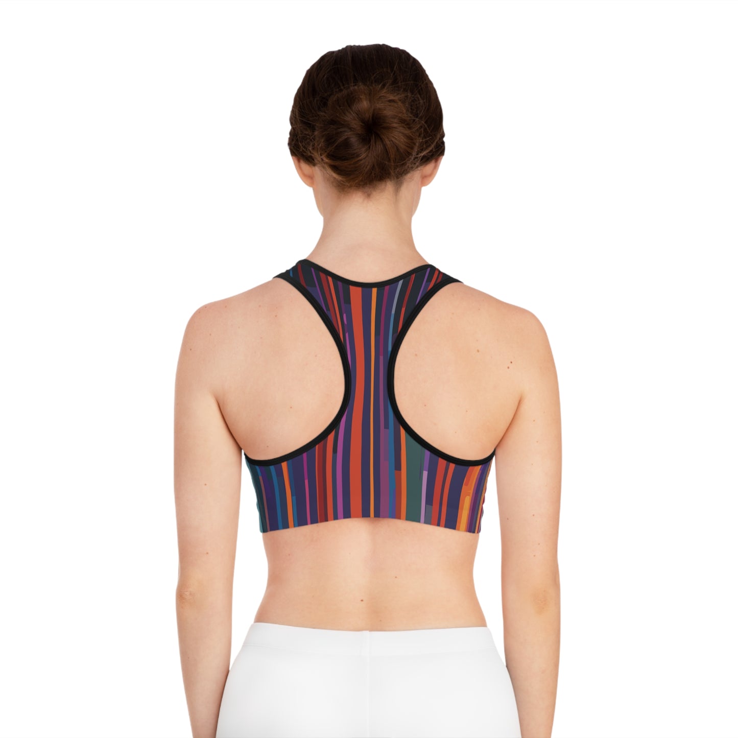 Sports Bra with Stripes and Lines