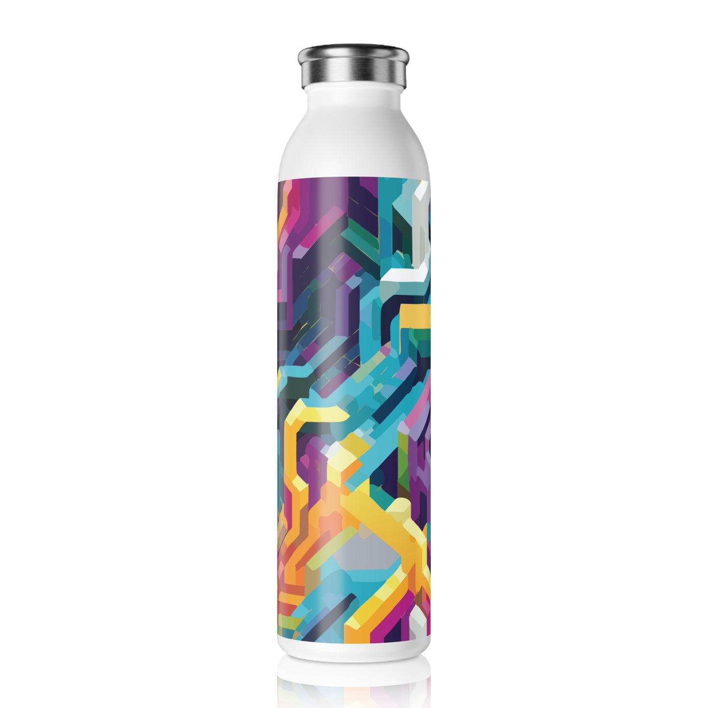 Vibrant Slim Water Bottle - Colorful Design for Active Lifestyles, 20oz