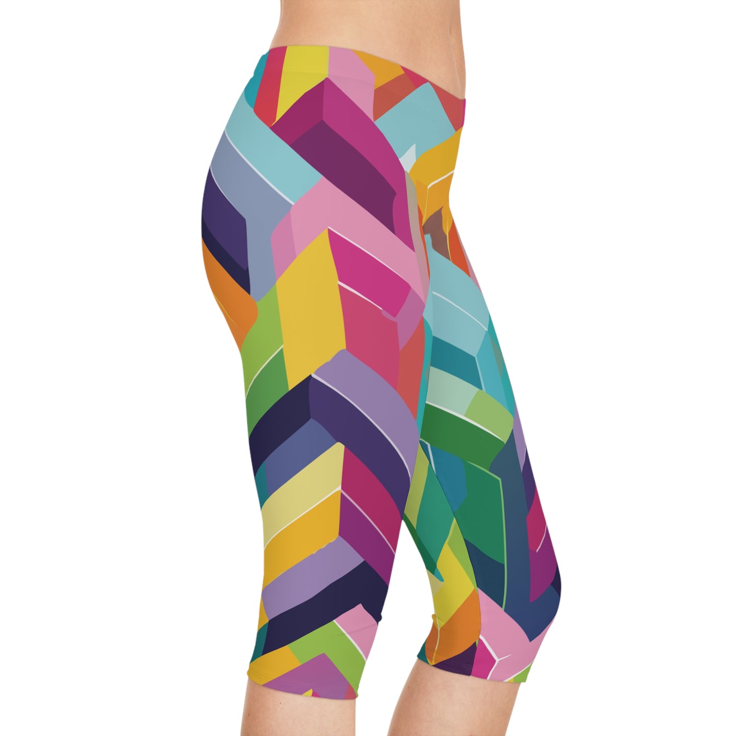 Capri-Leggings mit abstraktem Print