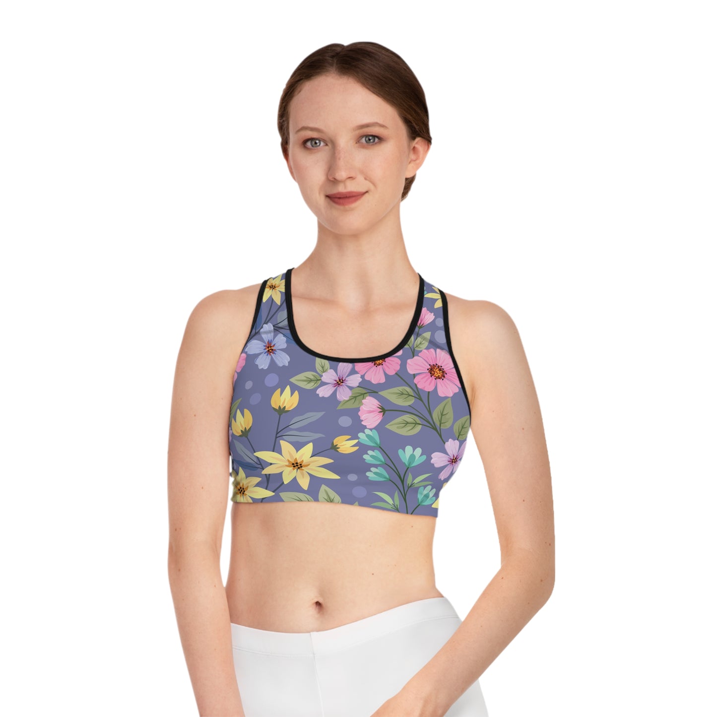 Soutien-gorge de sport à imprimé floral