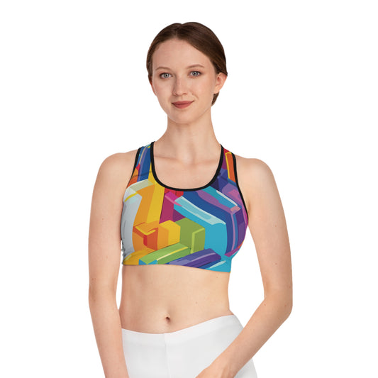 Soutien-gorge de sport avec imprimés abstraits