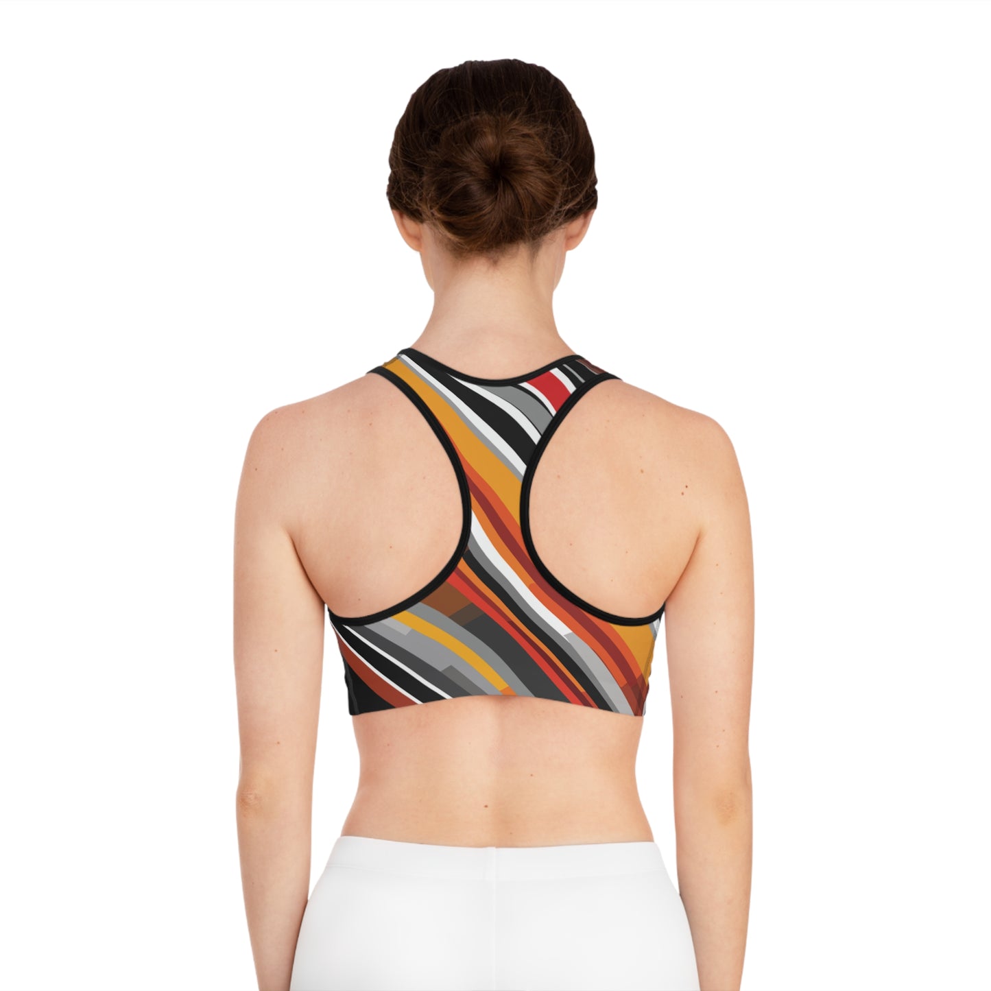 Sports Bra with Stripes and Lines